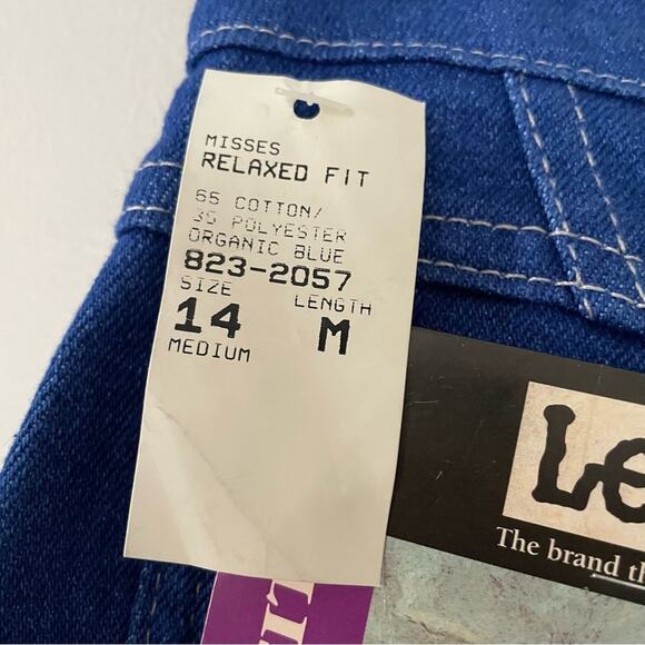 Vintage 80s Deadstock Lee Relaxed Riders High Waist Jeans Pepper Stretch Blue - Picture 7 of 9